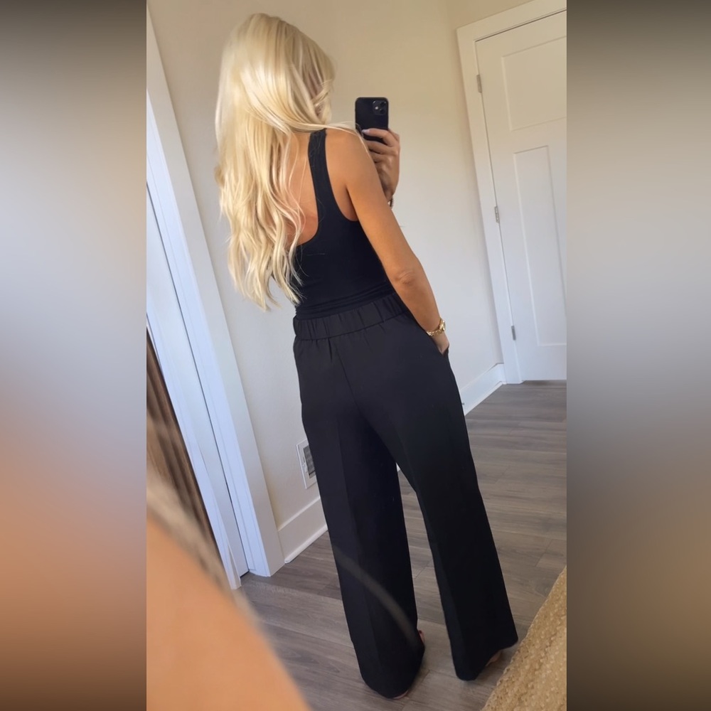 NWT Black Pleated Wide Leg Dress Slacks Pants - Picture 5 of 6